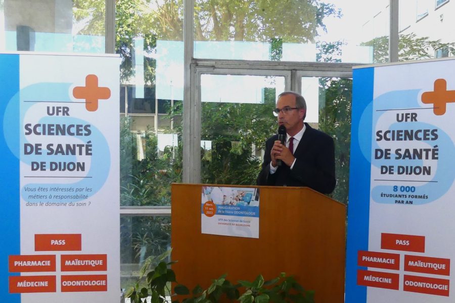 Marc Maynadié (Doyen de l'UFR des Sciences de Santé) pour l'inauguration de la filière Odontologie à l'UFR des Sciences de Santé