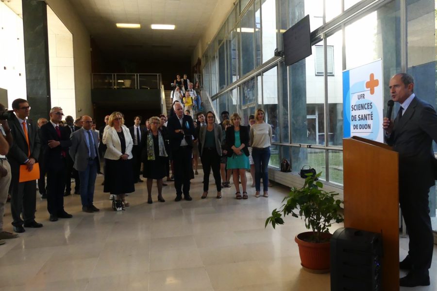 Franck Robine (Préfet de la région Bourgogne-Franche-Comté, préfet de la Côte-d'Or) pour l'inauguration de la filière Odontologie à l'UFR des Sciences de Santé