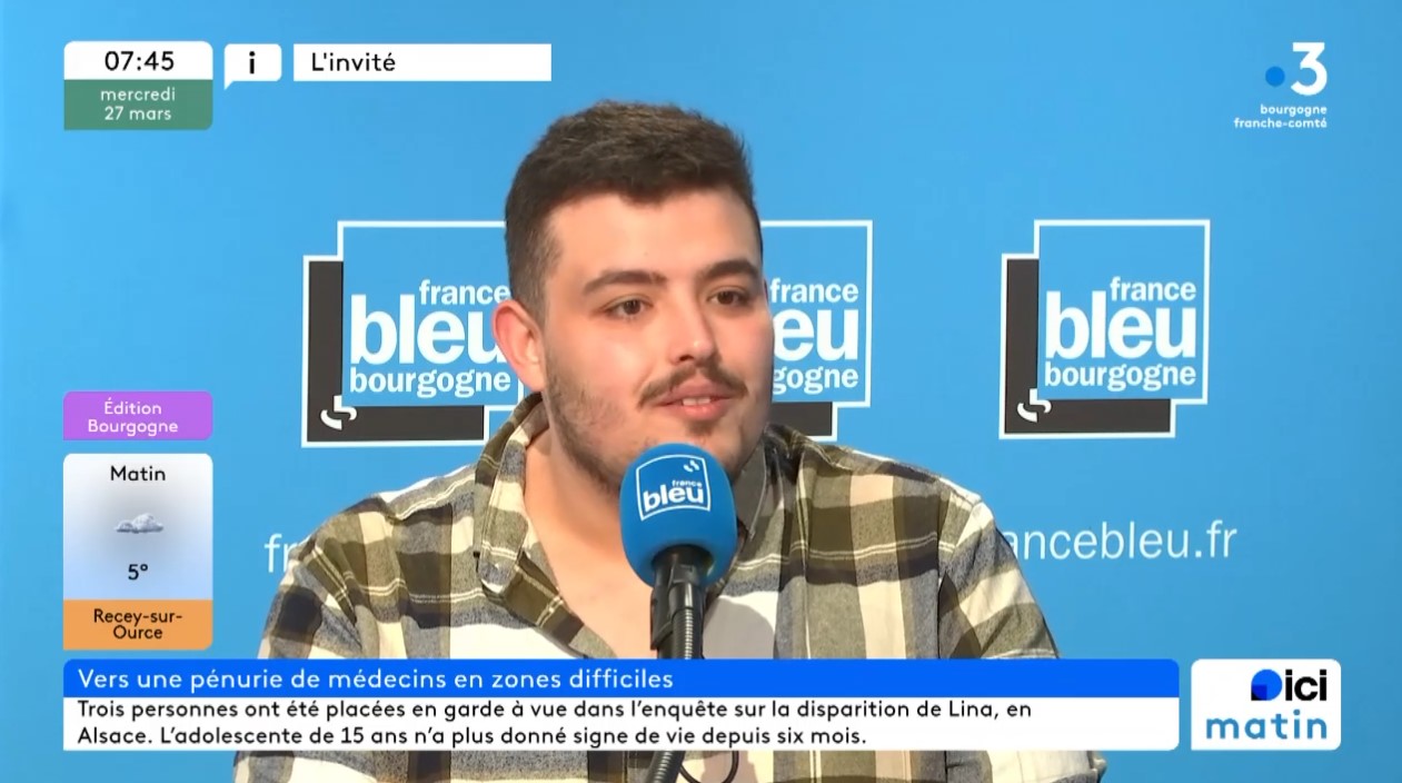 Gauthier Maimbourg, étudiant en médecine, aborde les déserts médicaux sur France Bleu Bourgogne